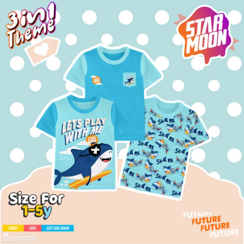 Kaos Anak Baby 3 in 1 Boy and Girl 1_5 (Dapat 3 Pcs)