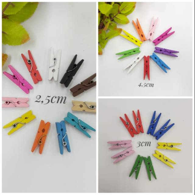 Wooden clip kayu Warna-Warni | Jepit Kayu | Jepit Polaroid