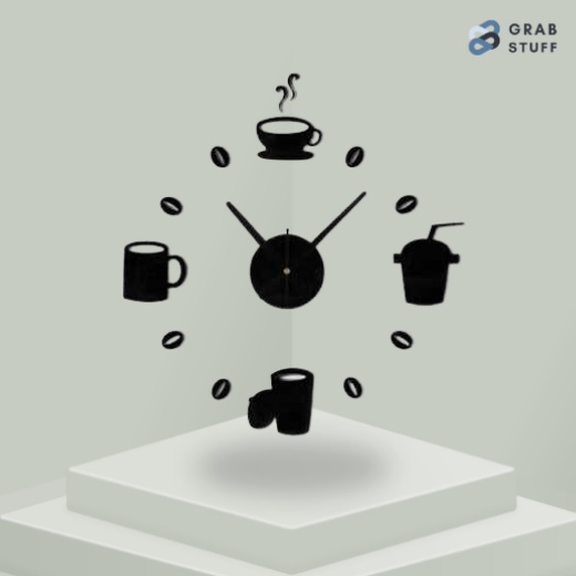 Jam Dinding DIY Giant Wall Clock Model Kopi Cafe / Jam Dinding Model Kopi Jam Dinding Aesthetic Dekorasi Dinding Besar / Jam Dinding Murah Bagus Besar Unik Meriah Jam Dinding Besar Jumbo DIY Giant Wall Clock Model Kopi Cafe Jam Hiasan Dinding Dekorasi