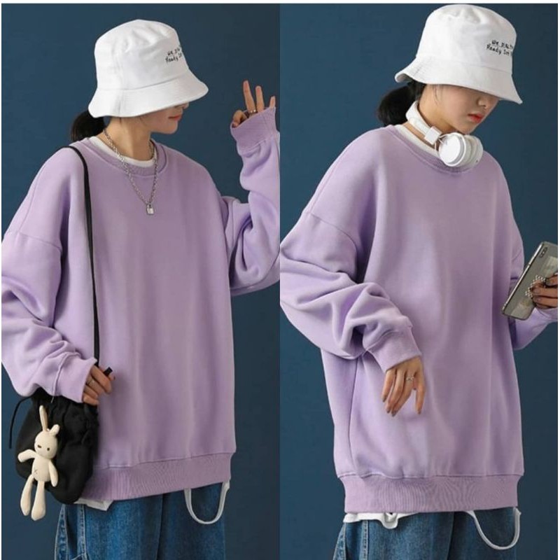 BORAHAE BASIC OBLONG SWEATER / SWEATSHIRT LILAC