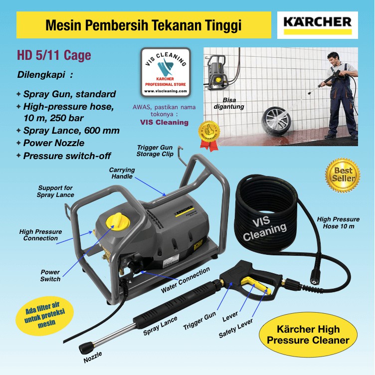 High Pressure Cleaner 110 Bar KARCHER HD 5/11 Cage