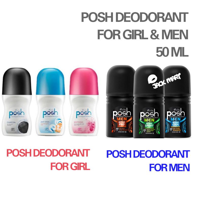 Posh Deodorant Roll On 50ML ORIGINAL-BPOM