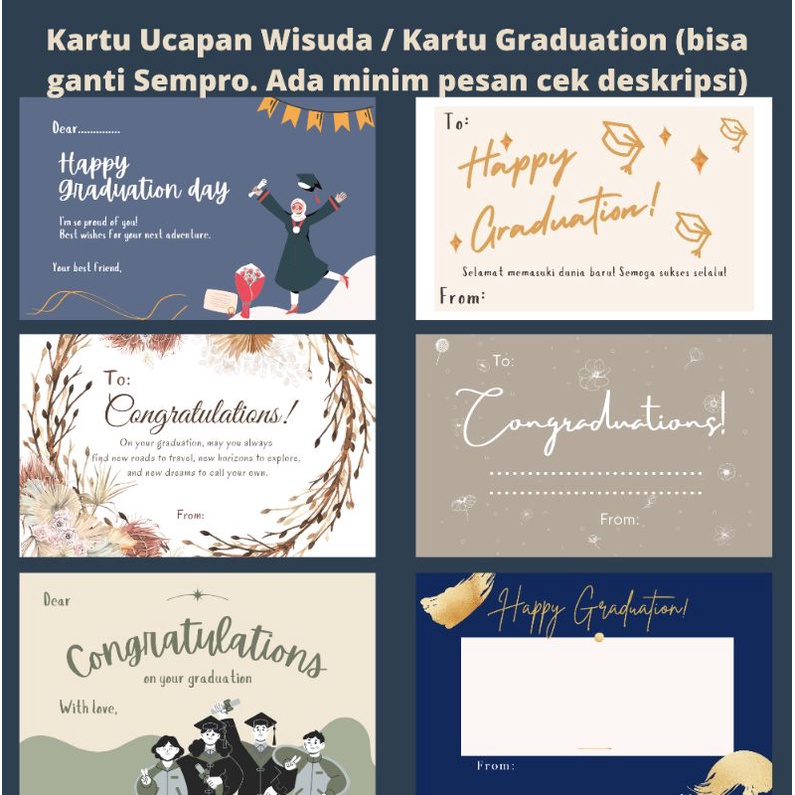 KARTU UCAPAN WISUDA / KARTU UCAPAN WISUDA / KARTU GRADUATION / KARTU UCAPAN GRADUATION / CONGRADUATI