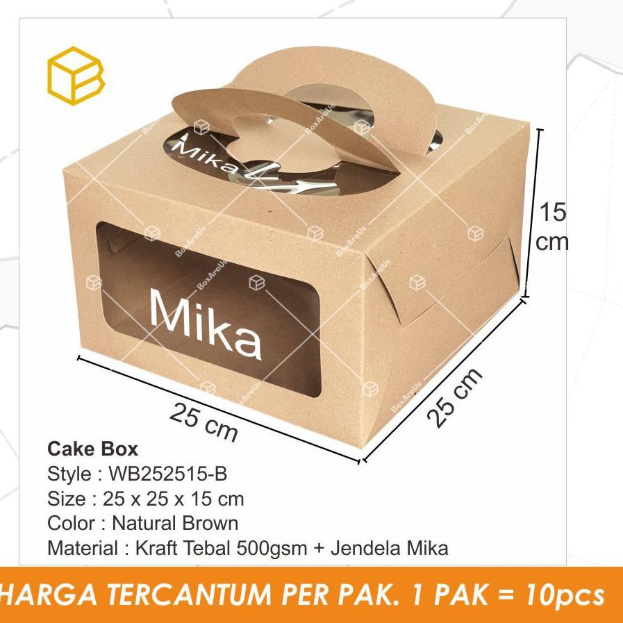 

Box Kue Dus Kotak Cake Packaging Kemasan Bolu Window Jendela | WB252515 (KODE 847)