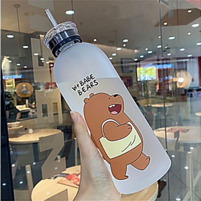 BOTOL MINUM BERGAMBAR 1 LITER FREE STIKER FOOD GRADE