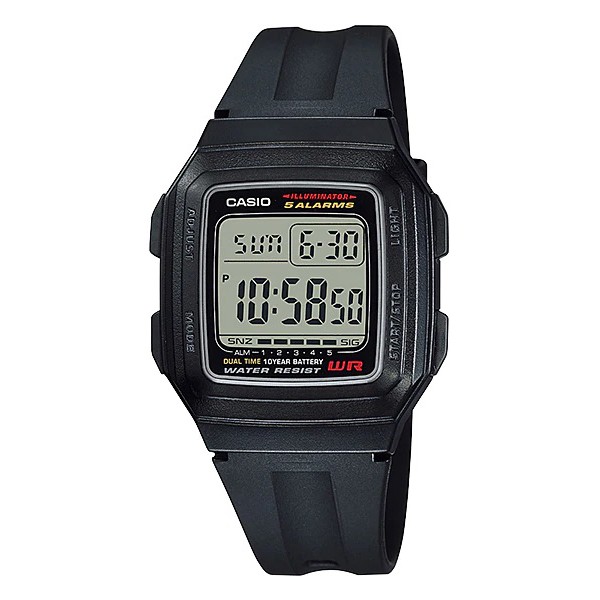 Casio Original F-201WA-1A 9A / F-201WAM-5A 7A 9A Jam Tangan Pria Digital Karet Resin Band