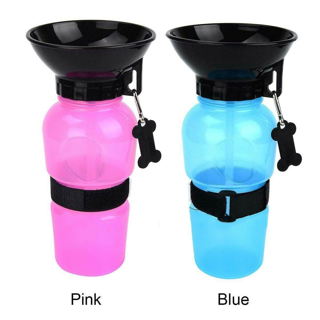 Solighter Dog Cat Pet Water Bottle Tempat Makan Air Feeder Bottle Mangkuk Minum Anjing Travel Plastik