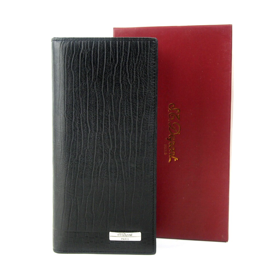 St Dupont 11D-08 Hitam Dompet panjang pria kulit asli branded import