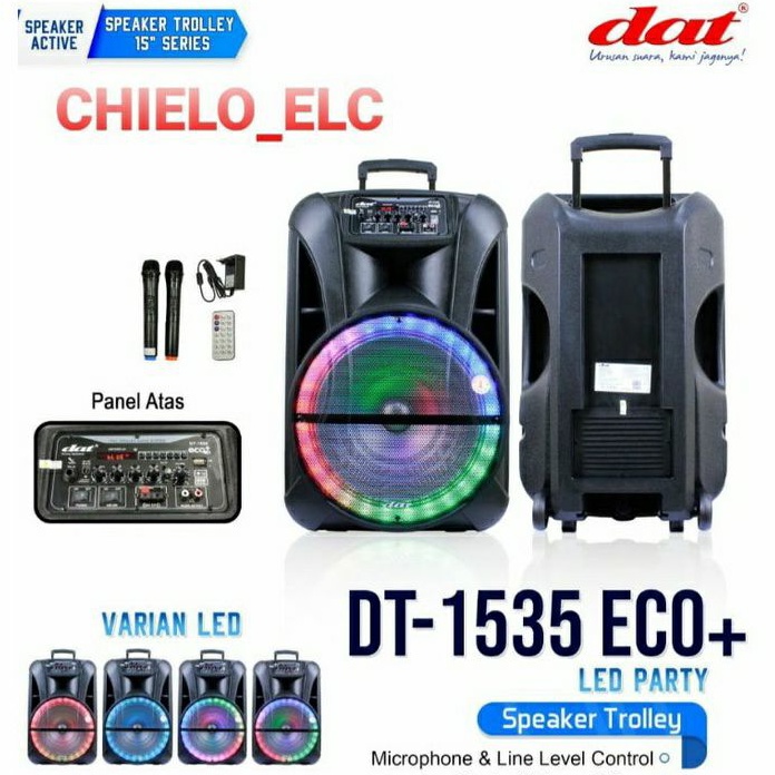 SPEAKER TROLLEY DAT DT 1535 ECO+ LED PARTY ,SPEAKER DAT 15inch DT1535 ,SPEAKER DAT DT1535ECO+ ,DAT 1