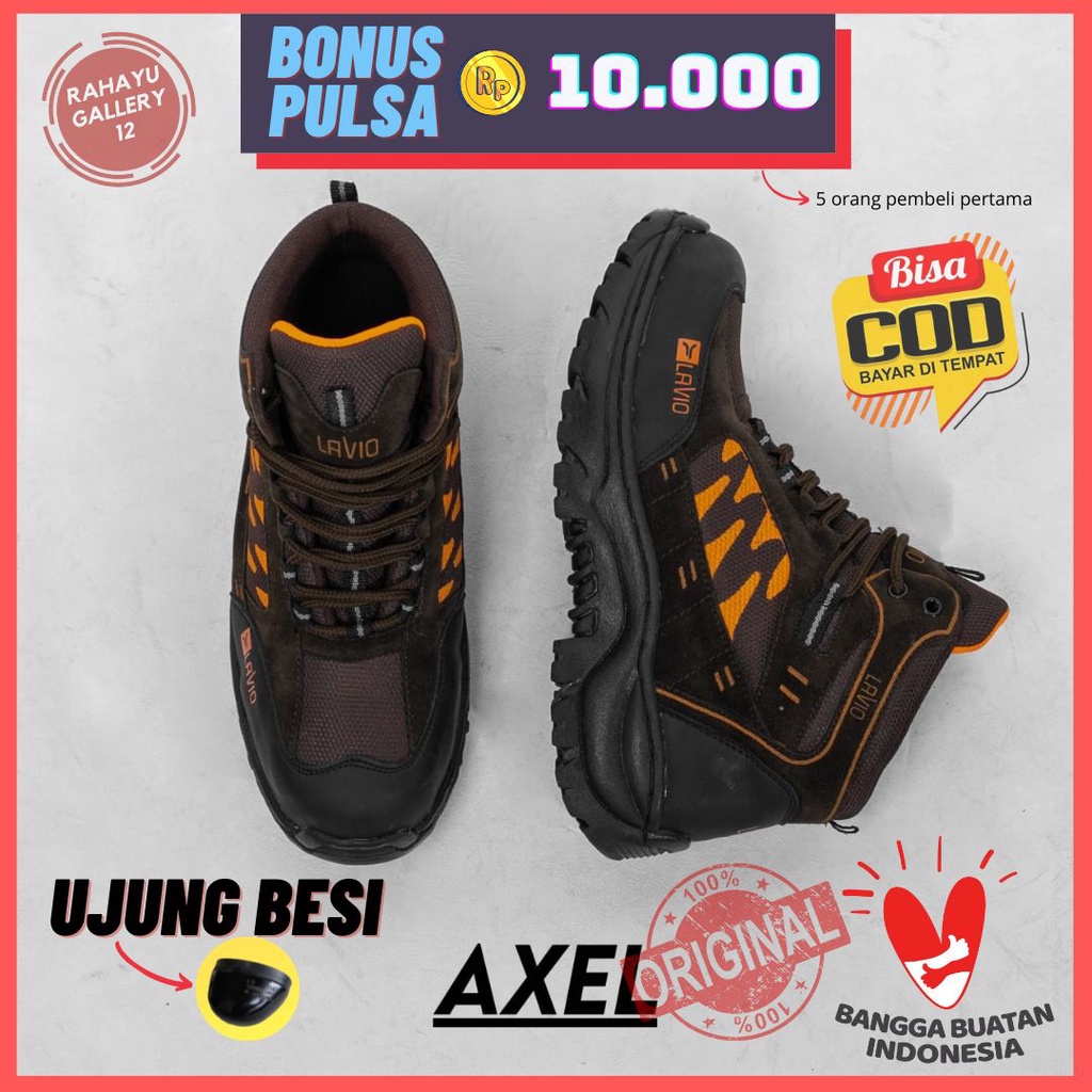 Sepatu Safety Ujung Besi Pria Original Lavio Axel Untuk Kerja Proyek