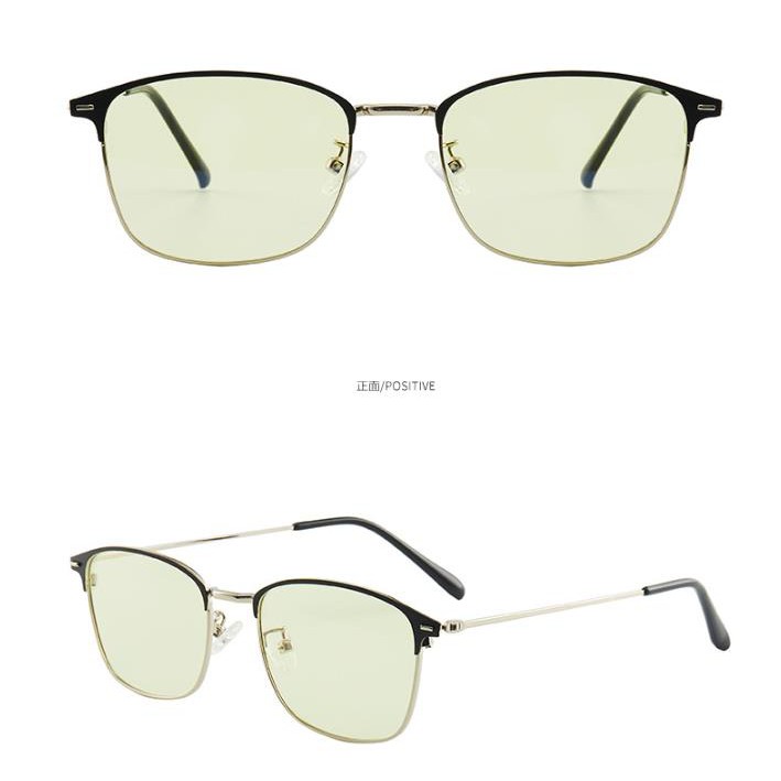 Kacamata Hitam Photochromic Anti Radiasi / Blue Ray / UV400 Bingkai Bulat Bahan Metal Untuk Pria / Wanita
