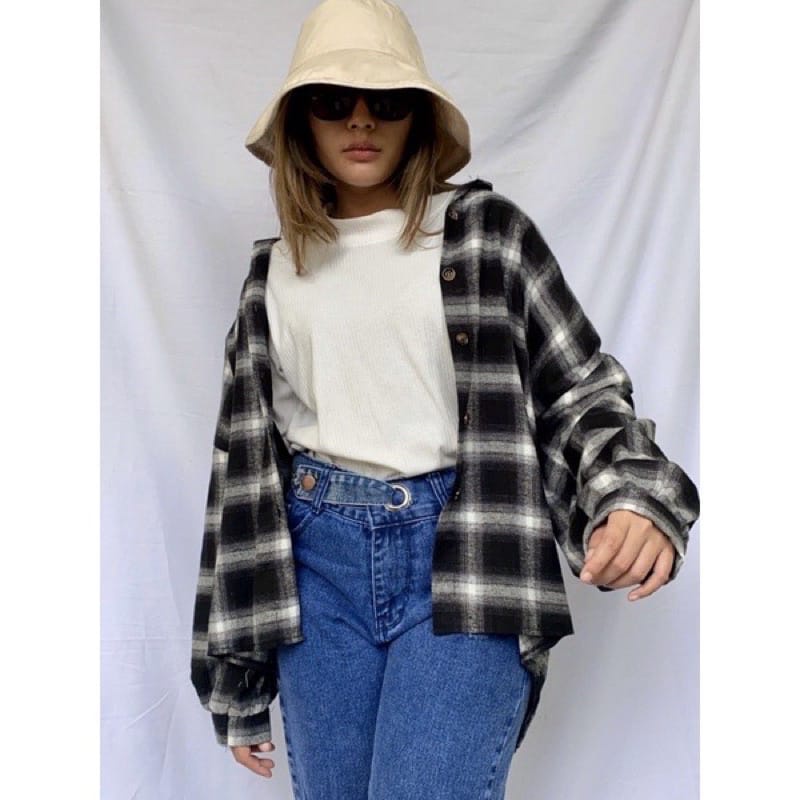 KIMBERLY PREMIUM KEMEJA FLANEL OVERSIZE//KEMEJA FLANEL WANITA