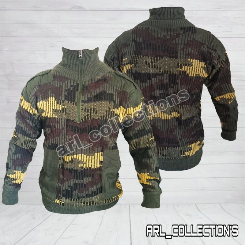 Sweter loreng malvinas rajut manual/sweter army pria wanita dewasa tactical airsoft outdoor