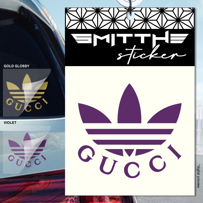 Stiker adidas GUCCI Cutting Sticker Decal Waterproof untuk Mobil Motor