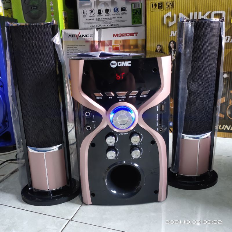 Speaker Aktif Bluetooth Multimedia GMC 887G Speaker subwoofer Karaoke USB