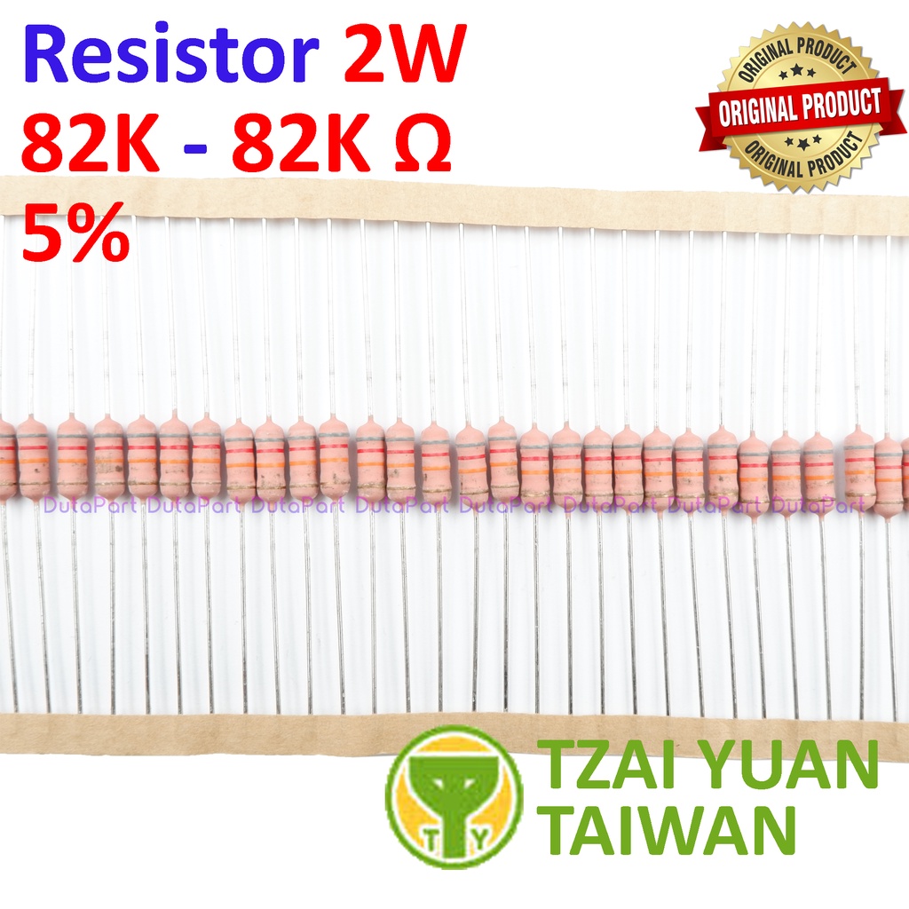 Resistor 82K Ohm 2 Watt 5% ORIGINAL TAIWAN 2W 82K R HIGH QUALITY