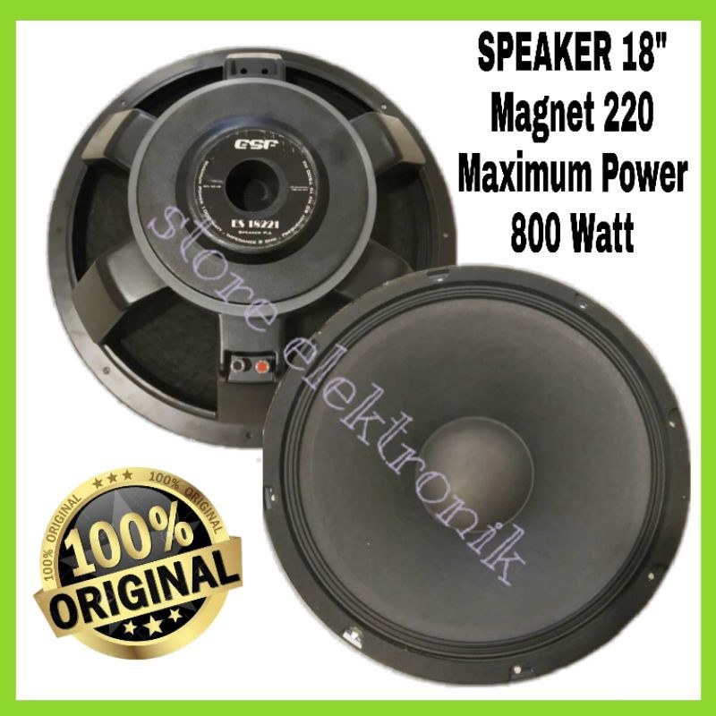 Speaker Woofer 18 Inch ELSOUND Magnet Besar 220 ES 18221 ORIGINAL