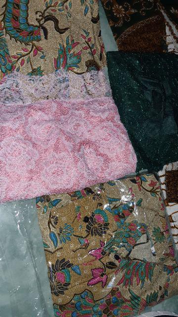 Zola_batik Batik Couple Brokat Selendang Amora Mika Army High Quality - Nirmala Marissa