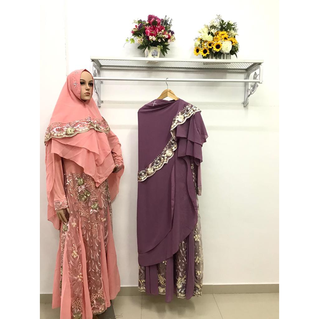 EMI DRESS - WEDDING DRESS MUSLIM - PAKAIAN WANITA - DRESS BURKAT