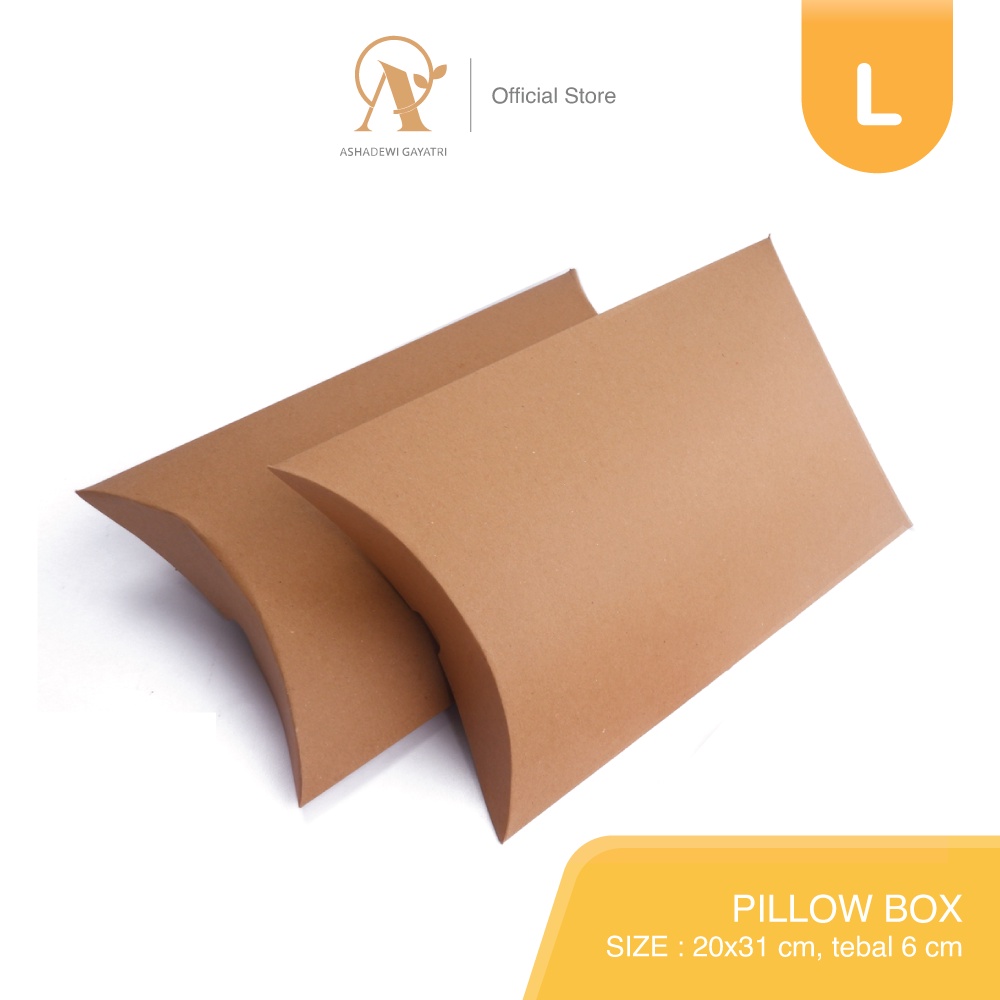

Ashadewi Gayatri - Pillow Box L Kraft/ Large Size (20 x 31 x 6 cm) / Paper Box / Paper Packaging