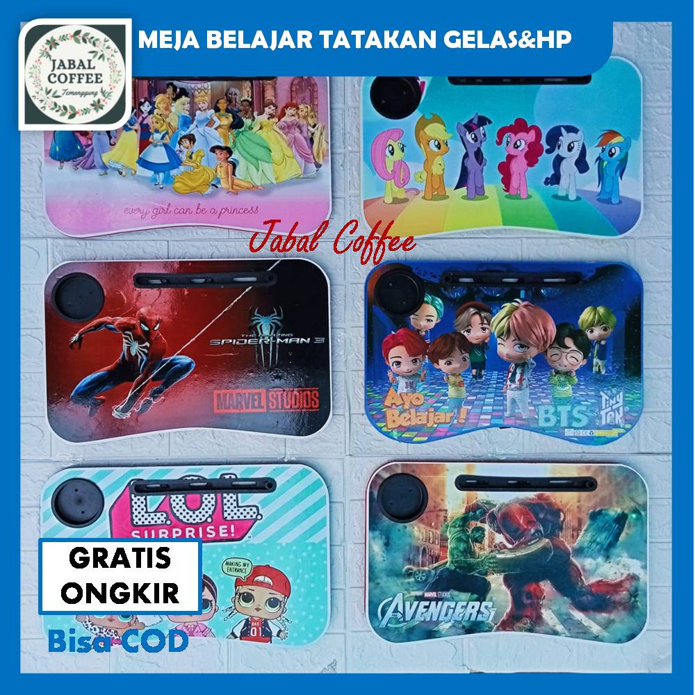 Meja Belajar Lipat Karakter Disney Tanglet / Meja Belajar Lipat Portable / Meja laptop belajar J156