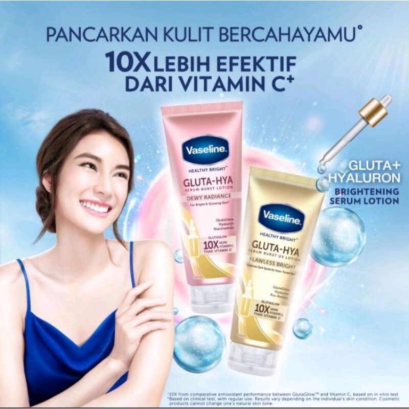 VASELINE GLUTA HYA SERUM BODY LOTION OVERNIGHT RADIANCE REPAIR FLAWLESS BRIGHT DEWY RADIANCE  200ml 330ml