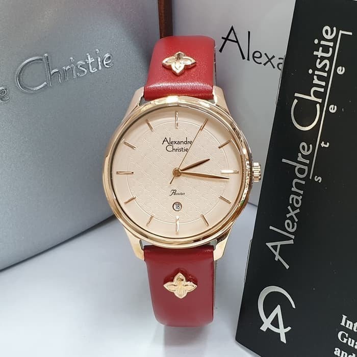 JAM TANGAN WANITA ALEXANDRE CHRISTIE AC 2777 LEATHER ORIGINAL GARANSI RESMI 1 TAHUN