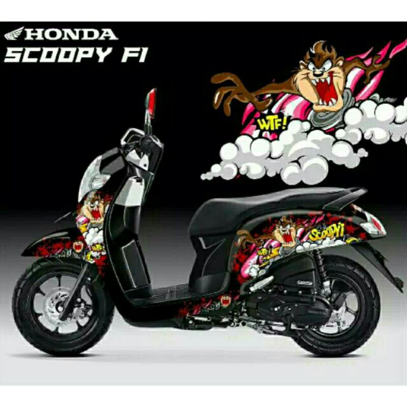 Decal Scoopy FI Tazmania Hitam