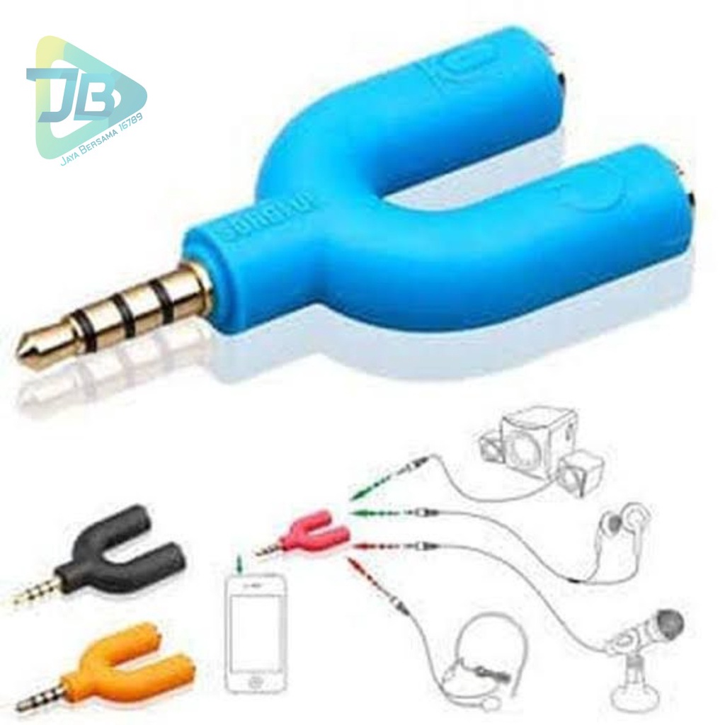 Splitter Audio / Spilter Audio Hp Model U (Mic &amp; Audio) / Splitter Audio U Jack 3.5Mm 2 in 1 JB5368