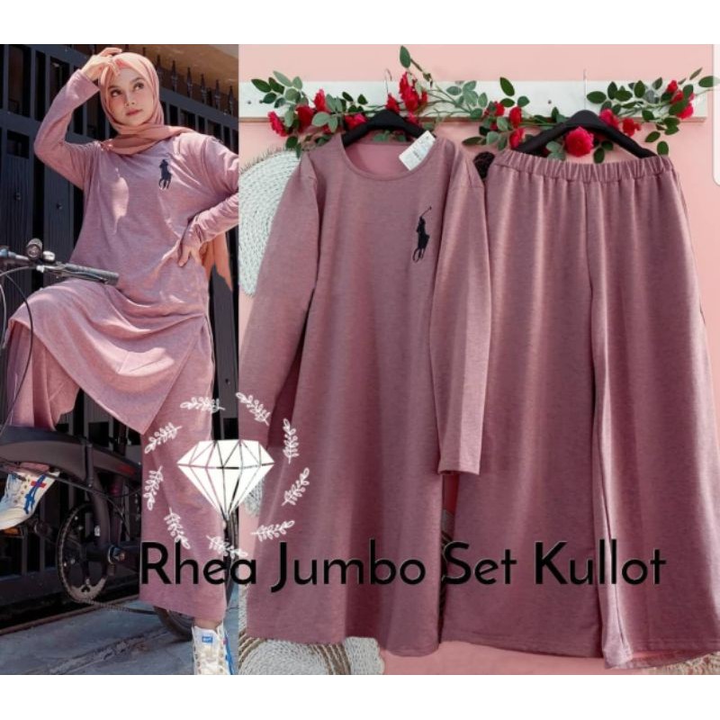 SET KULOT RHEA, BABYTERRY, GAMIS HIJAB MUSLIM, SETELAN OLAHRAGA, 2 UKURAN