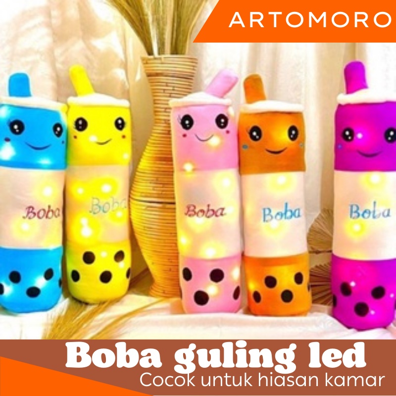 Boneka Boba Guling LED Nyala Bahan Lembut Murah
