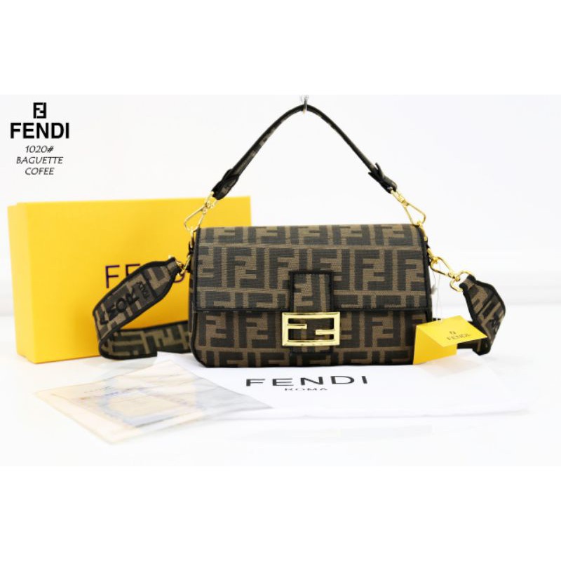 Premium Crossbody FENDI BAGUETTE 1020#Yz Kwalitas PLATINUM 1020