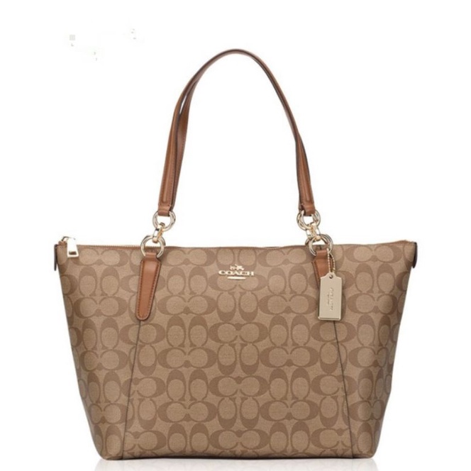 Coach Ava Top Zip Tote Signature Saddle (C58318)