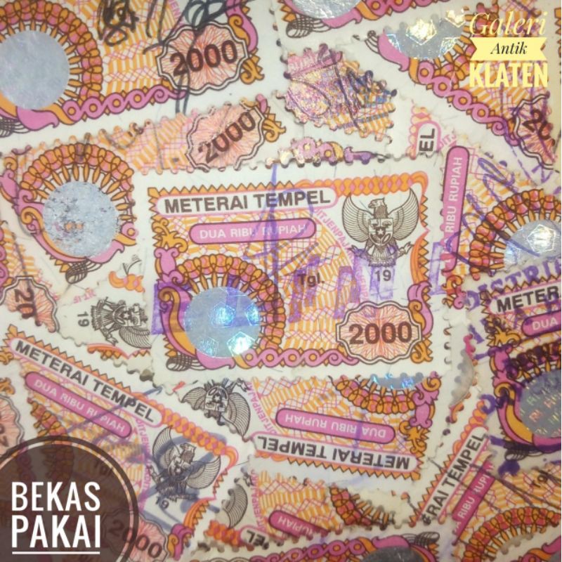 

Materai Bekas untuk Koleksi Rp 2000 Rupiah tahun 1996-1997-1998-1999 Meterai Tempel matrai lama kuno
