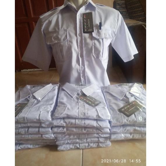 baju dinas pria/Seragam Pns Pria Putih/ Baju Kerja Atasan Pdh Pns Putih/Baju Satpam/He