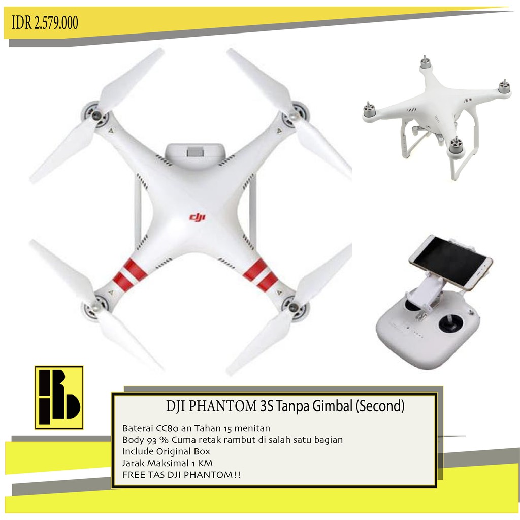 Drone DJI Phantom 3 Standard Tanpa Gimbal Second Termurah