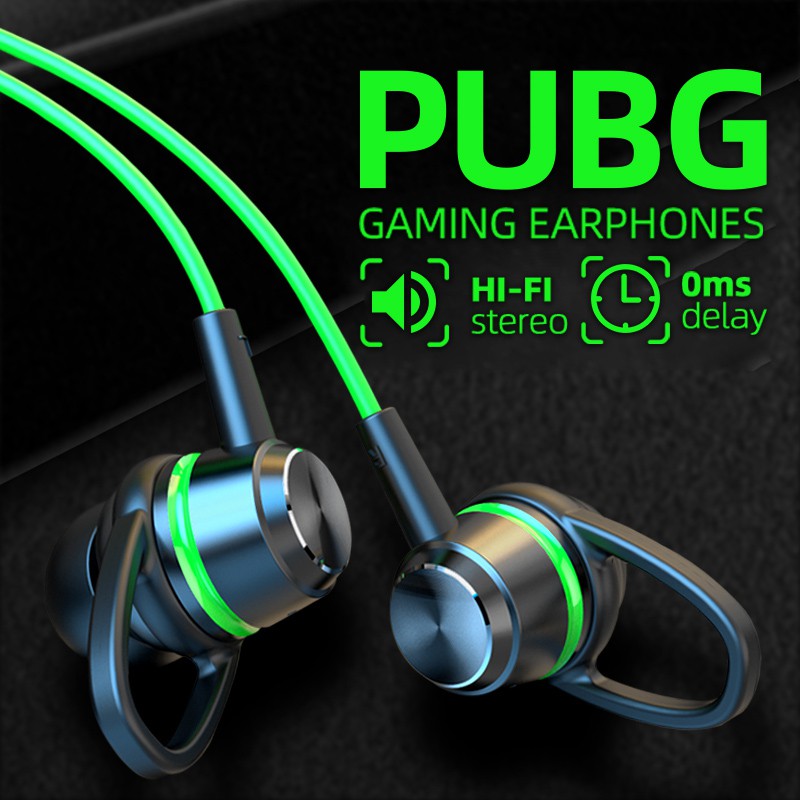 PUBG 3.5mm Earfon Earphone Gaming with Mic In Ear Bass Stereo Noise Cancelling Headset Gaming Sport CS Go PS4