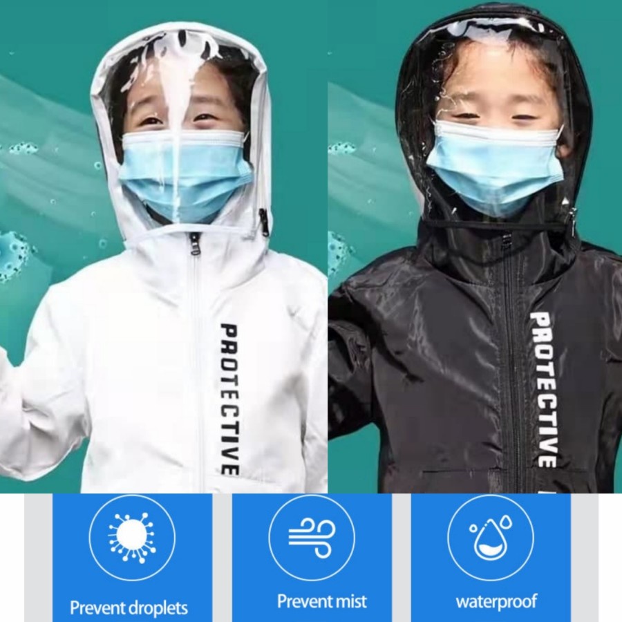 jaket anak laki laki jas hujan import apd anti virus anak dewasa