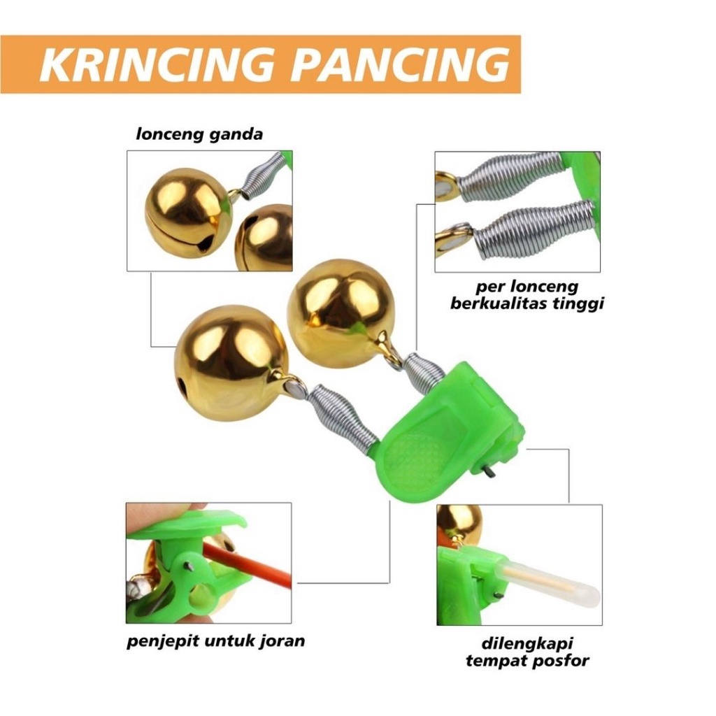 Bel Joran Pancing Kerincingan Jepit dengan Drat Loceng Double Terlaris Termurah FEZONE