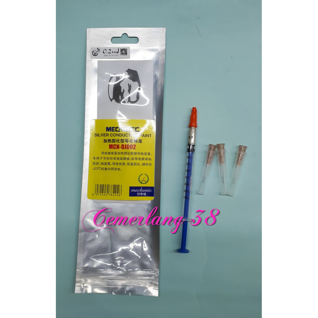 Silver Conductive Paint Mechanic 0.2ml Silver Screen Conductive Glue Paste Cat Penyambung Jalur Stik