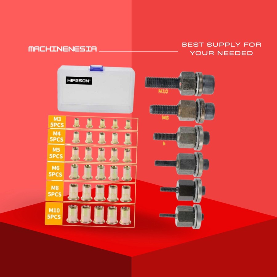 KEPALA ADAPTER RIVET NUT GUN M3 M4 M5 M6 M8 M10 BOR LISTRIK DAN MANUAL