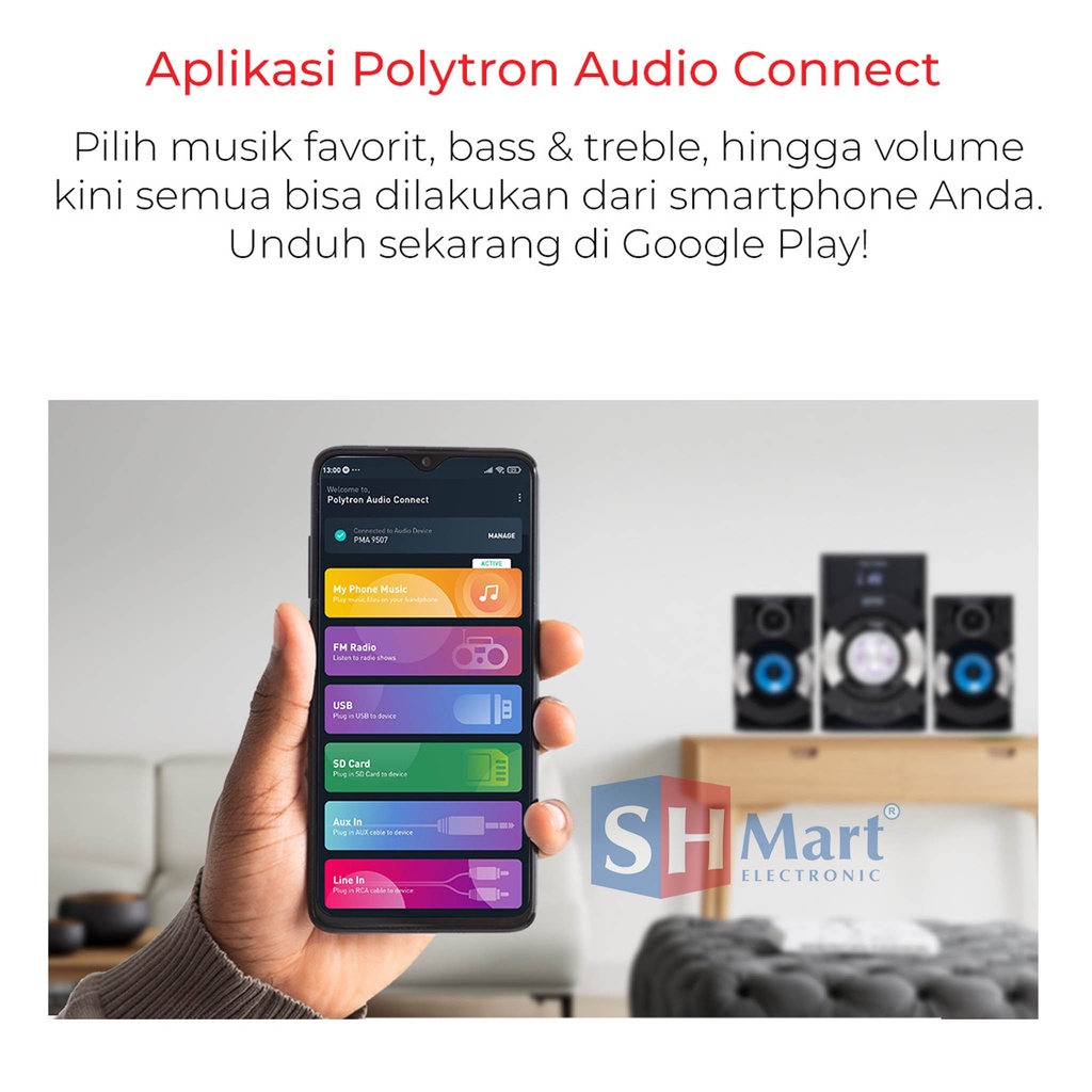 SPEAKER POLYTRON BLUETOOTH PMA-9507 / PMA9507 GARANSI RESMI