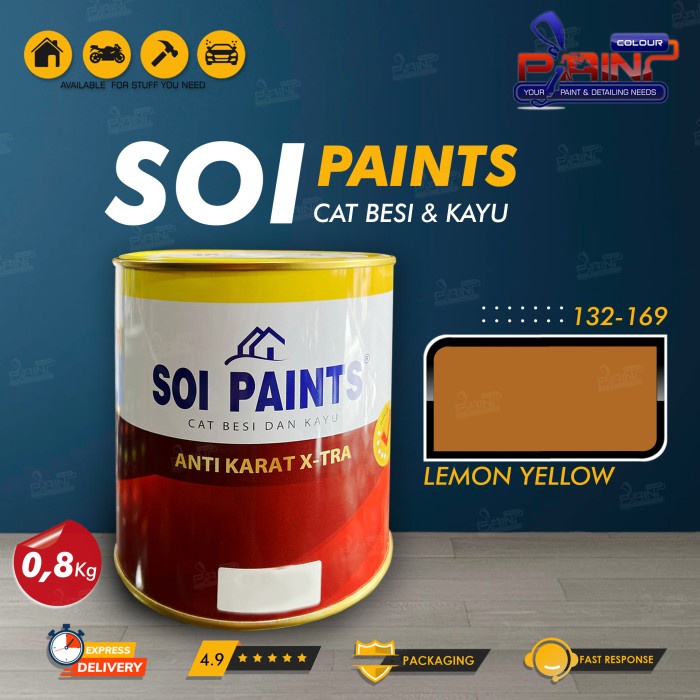 SOI Paints Cat Besi &amp; Kayu 169 LEMON YELLOW 0,8kg