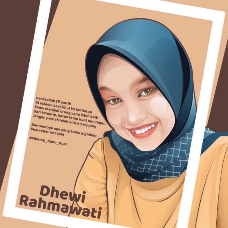Vector Art Wajah (Cetak + Frame)