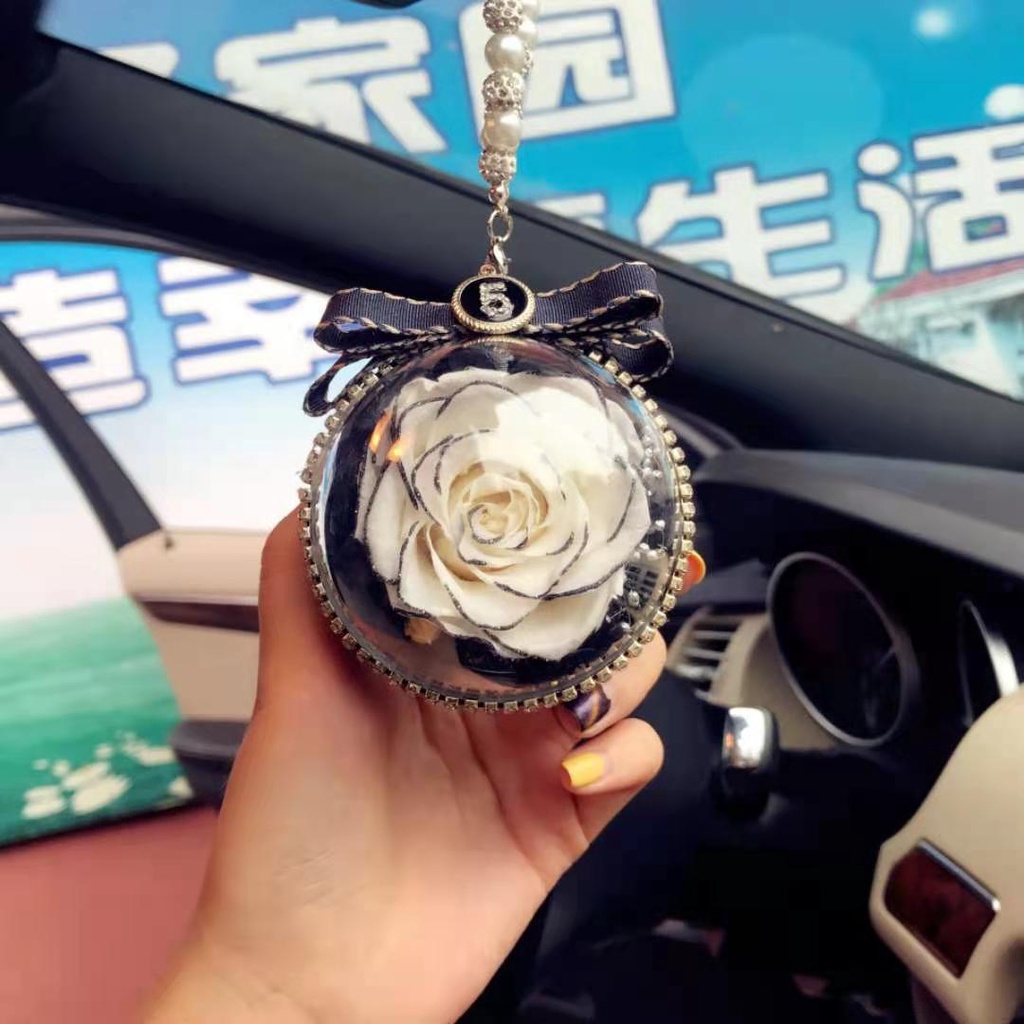 Car Eternal Rose Pendant | Gantungan Depan Pajangan Mawar Spion Tengah Mobil Mewah