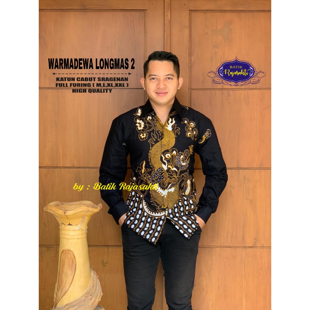 WARMADEWA LONGMAS 2 Kemeja Batik Pria Lengan Panjang Katun Halus FULL FURING Rajasakti