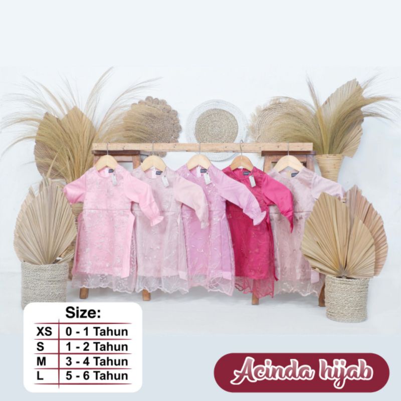 COD-Baju gamis anak perempuan brukat cornelli mutiara set hijab syar'i