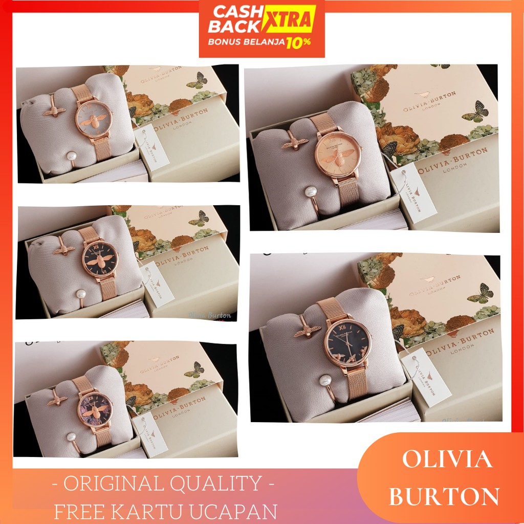[  OLIVIA BURTON  ORIGINAL ] FREE BANGLE ORIGINAL / JAM TANGAN OLIVIA BURTON / OB / JAM WANITA