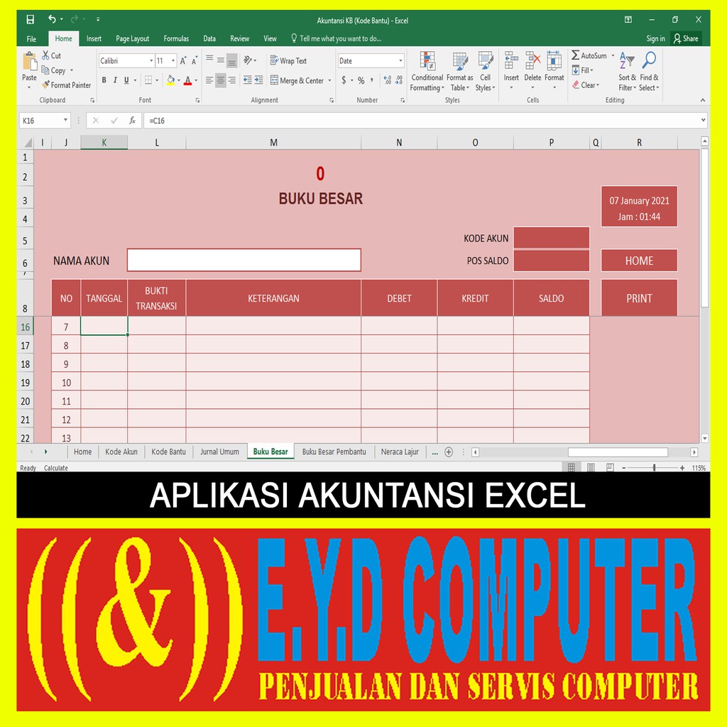 Aplikasi Akuntansi Excel Siap Pakai Program Akutansi Laporan Keuangan Perusahaan Software Usaha All Shopee Indonesia