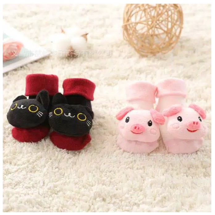 Kaos kaki Boneka Bayi RATTLE (bunyi) Import dengan Antislip CBKS VC